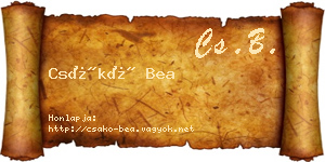 Csákó Bea névjegykártya
